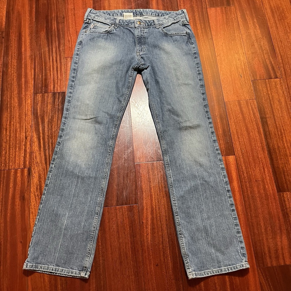 Carhartt Jeans Mens 31x34 Fits 33x32 Blue Light Wash Denim Modern Fit Workwear